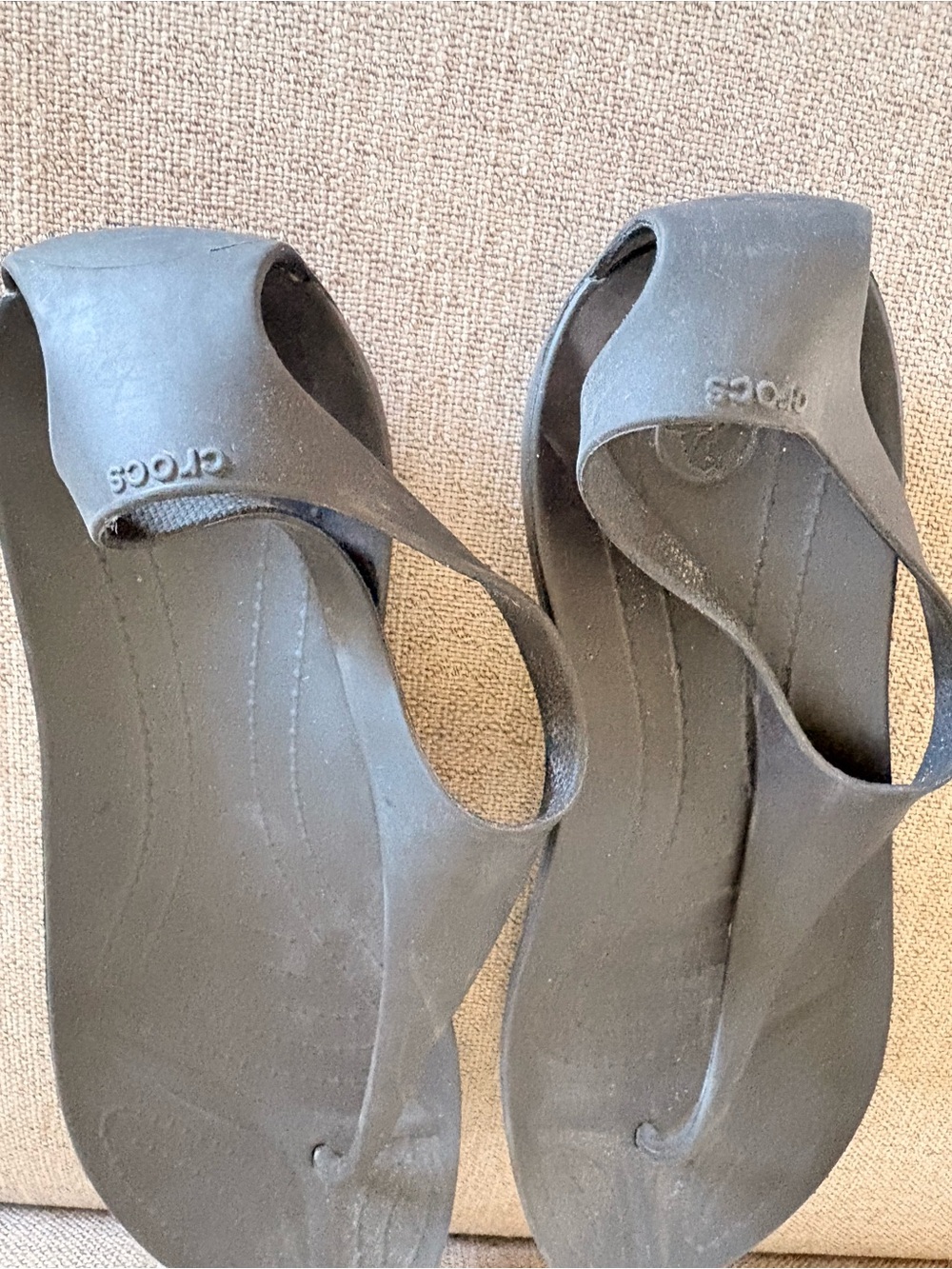 CROCS Women’s Black Slingback Thong Sandals Crocs Women's Sexi Flip Sandals - Picture 3 of 3